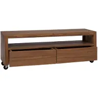 vidaXL Meuble TV 110 x 30 x 40 cm en teck massif naturel