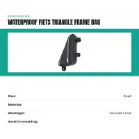 OEM Sacoche de vélo étanche - Capacité de 1,2 litre - Polyester - Sangle réglable - Sac en filet pour accessoires - Sacoche de vélo
