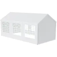 NaiZy 3MX6M : Tente de jardin blanche, idéale pour les fêtes et événements, avec une structure de sol renforcée, un toit et des parois latérales en PE, équipées de fenêtres