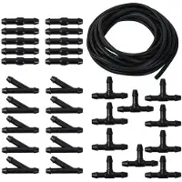 OEM Tuyau d'arrosage de 5 mètres - Kit de tuyau universel - Raccord de tuyau - Revêtement en caoutchouc - Tuyau d'arrosage avant - Noir - Tuyau d'arrosage pour jardin