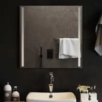 Syfax Miroir de salle de bain LED, transparent, 60 x 60 cm, en verre trempé