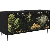 Syfax Meuble TV RHENEN, 102 x 33 x 51 cm, noir, imitation chêne