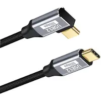 INF Câble coudé Type-C vers Type-C PD 100W — E-Marker, nylon tressé, connecteurs alliage d'aluminium 3 m