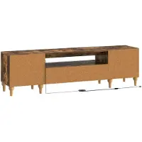 vidaXL Meuble TV LED en bois imitation chêne fumé