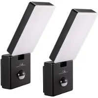 Macleans 2 lampes LED avec détecteur de mouvement. Détecteur de mouvement PIR. Couleur : Noir. 10 W. Indice de protection IP65. 800 lm. Température de couleur : Blanc neutre (4000 K). Modèle : MCE516 B
