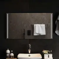 Syfax Miroir de salle de bain LED, transparent, 90 x 50 cm, en verre trempé