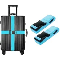 OEM Lot de 2 sangles pour valises - Sangles de fixation réglables - Imperméables - Durables - De haute qualité - Adaptées aux bagages de voyage