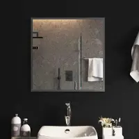 Syfax Miroir de salle de bain LED, transparent, 60 x 60 cm, en verre trempé
