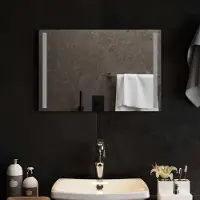 Syfax Miroir de salle de bain LED, transparent, 60 x 40 cm, en verre trempé
