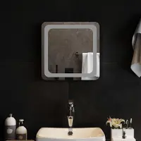 Syfax Miroir de salle de bain LED, transparent, 40 x 40 cm, en verre trempé