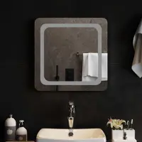 Syfax Miroir de salle de bain LED, transparent, 50 x 50 cm, en verre trempé