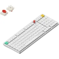 NUPHY Clavier mécanique sans fil Air100 V3, Bluetooth/2,4 GHz/USB-C, disposition QWERTY - Nova White / Red nano