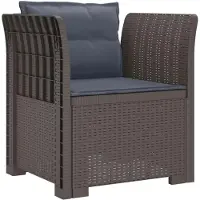 vidaXL Fauteuil 1 place avec coussin, imitation rotin, plastique PP, gris clair, marque