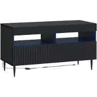 vidaXL Étagère LED pour téléviseur, 3 pièces, noire, en bois composite