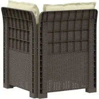 vidaXL : Canapé de jardin pour 1 personne avec coussins, imitation rotin, plastique PP, gris clair