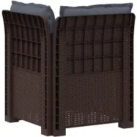 vidaXL : Canapé de jardin pour 1 personne avec coussins, imitation rotin, en plastique PP, couleur marron