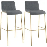 BellaFurn Tabouret de bar Hover, revêtement en tissu, couleur or | Couleur : gris clair | Dimensions : 43 x 48 x 100 cm