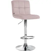 BellaFurn Tabouret de bar Peru en velours - Réglable et pivotant | Couleur : Rose | Dimensions : 46x47x94 cm