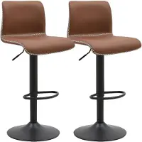 BellaFurn Tabouret de bar Henchy, modèle 2ème génération - Similicuir | Couleur : marron | Dimensions : 41x47x85 cm
