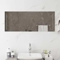 Syfax Miroir de salle de bain LED, transparent, 100 x 40 cm, en verre trempé