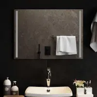 Syfax Miroir de salle de bain LED, transparent, 70 x 50 cm, en verre trempé