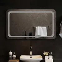 Syfax Miroir de salle de bain LED, transparent, 100 x 60 cm, en verre trempé