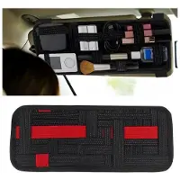 OEM Organisateur pour voiture - Antidérapant en caoutchouc - Universel - Sac - 34,5 x 13,5 cm - Noir/Rouge