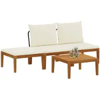 vidaXL : 4 pièces en bois d'acacia massif et en corde, style naturel