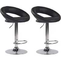 BellaFurn Tabouret de bar Olinda, revêtement en similicuir | Couleur : Noir | Dimensions : 53 x 47 x 80 cm