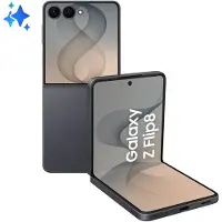 Samsung Galaxy Z Flip8, écran de 17,5 cm (6,9 pouces), résolution de 2520 x 1080 pixels, 12 Go de RAM, 256 Go de stockage, appareil photo de 50 MP, couleur : graphite