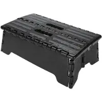 OEM Marchepied pliable pour voiture avec barrière de sécurité - Noir - 38 x 21,5 x 13 cm
