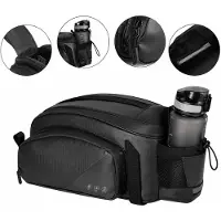 Rhein Beleuchtung Sacoche de vélo de 11 litres pour porte-bagages arrière, sacoche de porte-bagages 3-en-1, imperméable avec protection contre la pluie, sacoche de vélo réfléchissante