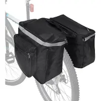 OEM Sac pour vélo électrique, 25 litres, étanche - Double sac de vélo - Solution de rangement supérieure - Bandes réfléchissantes - Stabilité lors du pédalage - Sac pour porte-bagages