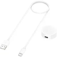 Wigento Câble de charge pour montres Samsung Galaxy 9 / 8 / 7, connecteur USB-C, adaptateur USB-A, avec base de charge, couleur blanche