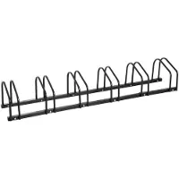 BellaFurn Support à vélos pour 6 vélos - Porte-vélos | Couleur : Noir | Dimensions : 33 x 179 x 27 cm