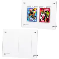 OEM Cadre de présentation pour cartes de sport (2 cartes) - PVC - Organisateur pour cartes Pokémon - 7,87 x 2,48 x 5,59 pouces - Protection contre la poussière et les rayures