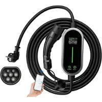 OEM Chargeur EV portable, contrôle via application intelligente, réglage de l'intensité du courant, type 2, câble de 5 mètres, avec application