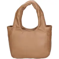 Gave Lux Sac à Main Femme Cuir Nappa Véritable avec Bandoulière Amovible Fabriqué en Italie Taupe Mediun UNICA 17x24x8 cm