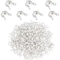 OEM Kit de loisirs créatifs comprenant 300 pièces : fermoirs pour bijoux, fermoirs pour bracelets et colliers, perles thermocollantes pliables, diamètre : 1,4 mm, métal