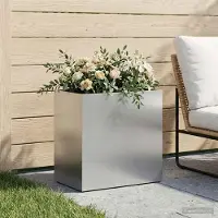 Prolenta Maison Exclusive - Jardinière argentée, 50 x 30 x 50 cm, en acier galvanisé
