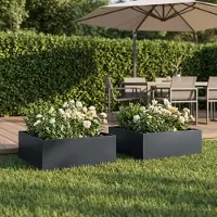Prolenta Maison Exclusive - Deux pots de jardin, couleur anthracite, dimensions 40 x 40 x 20 cm