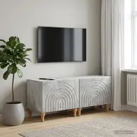 Prolenta Maison Exclusive - Meuble TV gris béton, fabriqué en panneaux de particules