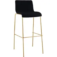 BellaFurn Tabouret de bar Hover - Tabouret de bar rembourré avec dossier | Couleur : Noir | Dimensions : 43x48x100 cm