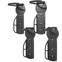 BellaFurn Ensemble de 4 supports muraux pour vélos, permettant de ranger 4 vélos. Couleur : noir. Dimensions : 10,5 x 25,5 x 4 cm