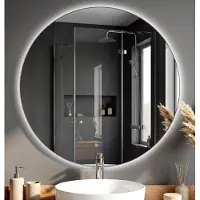BellaFurn Miroir de salle de bain Vendula avec éclairage LED | Couleur : Transparent/Verre | Dimensions : 70 x 3 x 70 cm