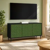 Prolenta Meuble TV exclusif - GELEEN, dimensions : 102 x 33 x 51 cm, couleur noire, aspect chêne