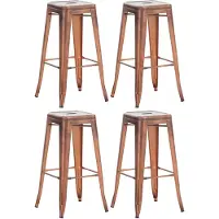 BellaFurn Tabouret de bar Joshua, lot de 4 - Empilable | Couleur : Cuivre