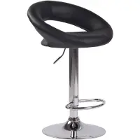 BellaFurn Tabouret Olinda, revêtement en similicuir - Réglable en hauteur et pivotant | Noir