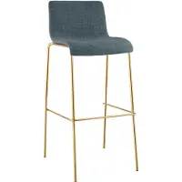 BellaFurn Tabouret Hover - Tabouret en tissu avec structure finition dorée | Couleur : Bleu | Dimensions : 43x48x100 cm