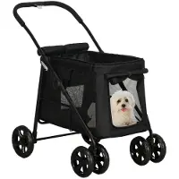 BellaFurn Poussette combinée pour enfants et chiens - Pliable | Couleur : Noir | Dimensions : 62 x 102 x 105 cm